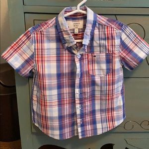 Crown & Ivy 4T Red, White and Blue plaid shirt